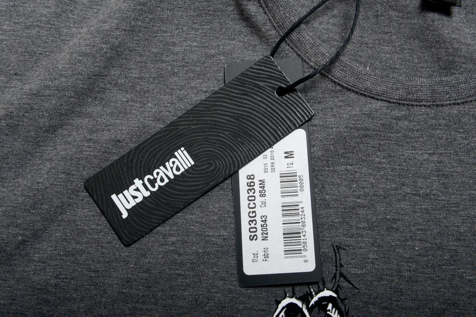 Just Cavalli Men’s Gray Graphic Print Crewneck Stretch T-Shirt US 2XL IT 56