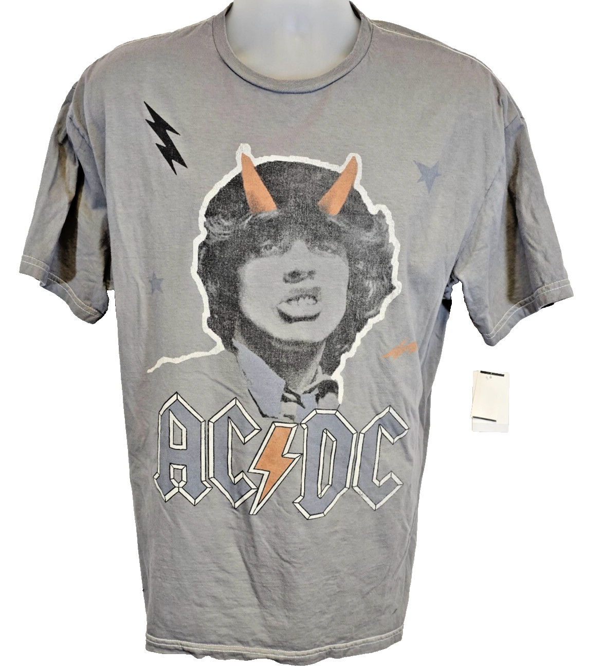 AC/DC T-Shirt Angus Young Grey Multiple Sizes Official AC DC Merch T Shirt NEW