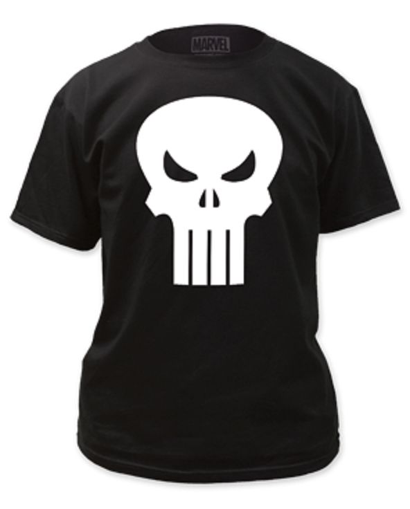 Marvel PUNISHER SKULL Symbol BLACK Adult T-Shirt – S-2XL