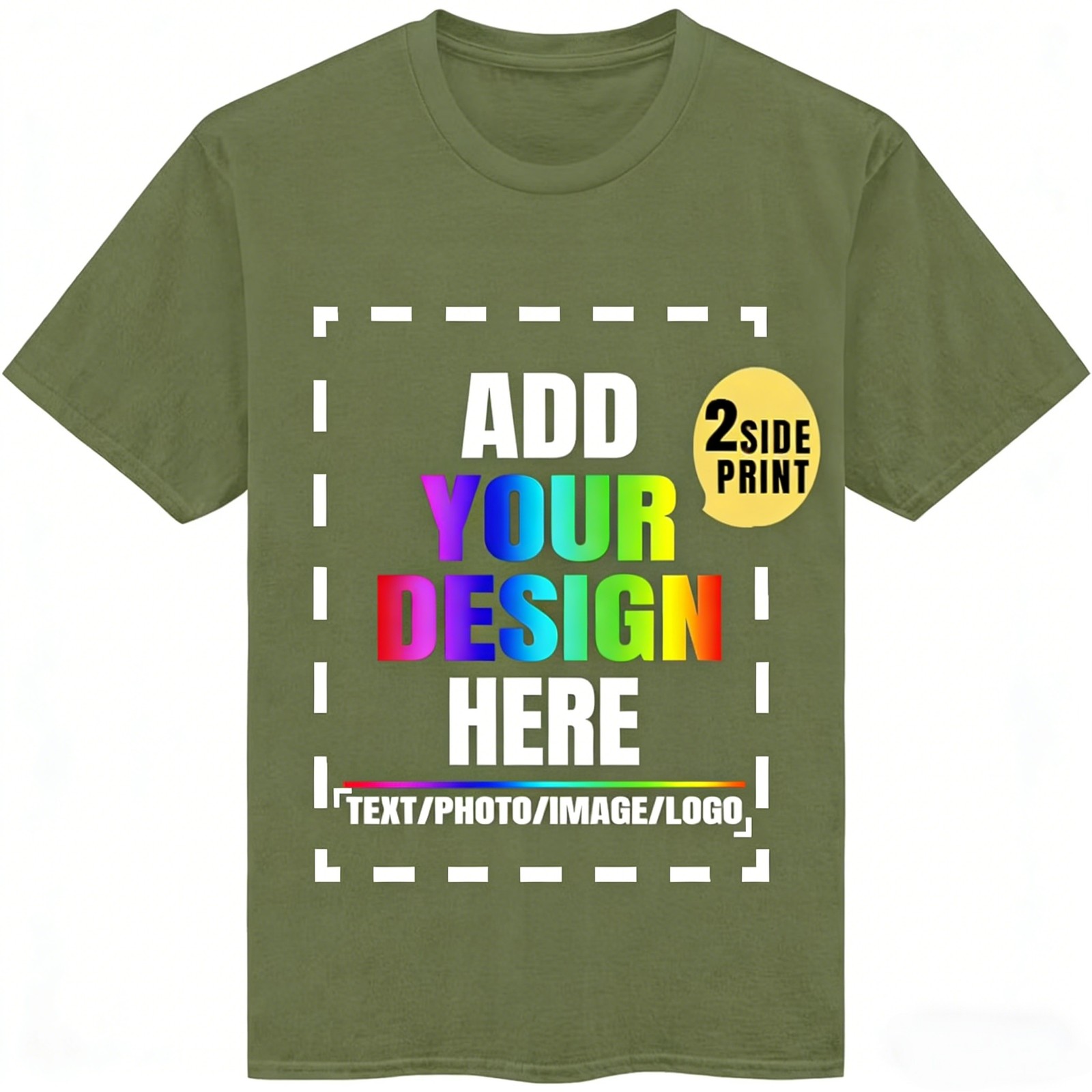 Personalized Custom T-Shirt Double Sided Print Your Design Text Logo Photo Gift