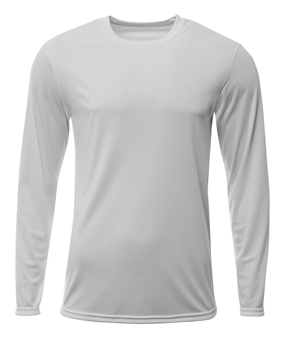 A4 Mens Dri-Fit Long Sleeve Polyester Moisture Wicking Sprint T-Shirt – N3425