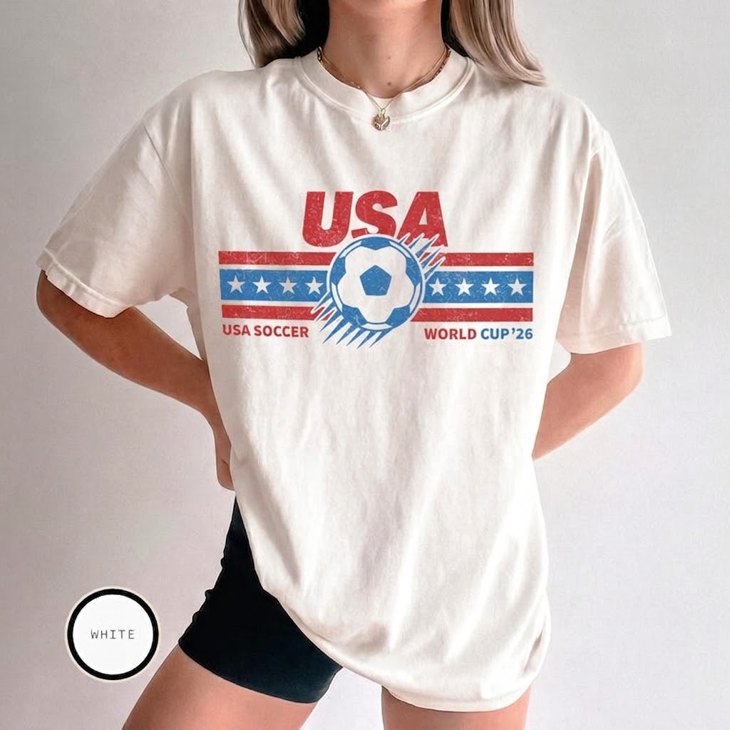 Vintage USA Soccer World 26 T-Shirt, USA Football Fan Shirt