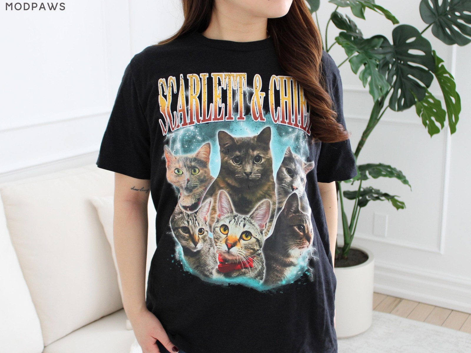 Custom Pet Photo Shirt Personalized Dog Cat Portrait Vintage Bootleg Tee