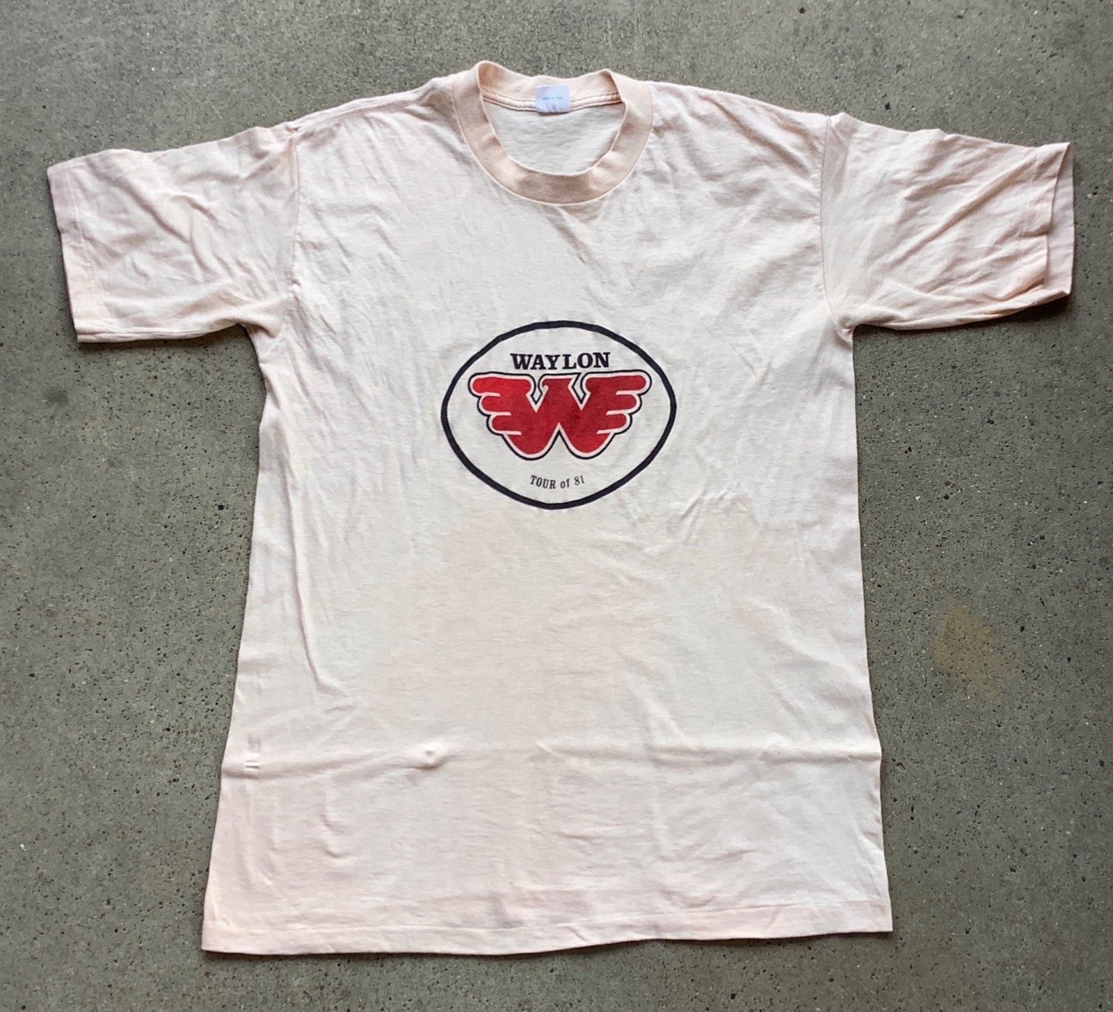 Vtg 80s Waylon Jennings T Shirt 1981 Tour Outlaw Country Band Concert Medium