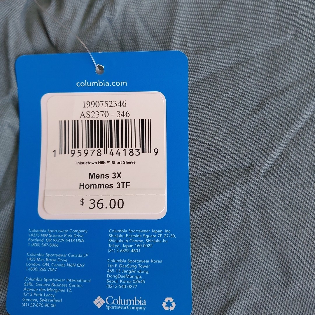 Columbia Men’s Thistletown Hills Omni Wick Short Sleeve T-Shirt Size 3x