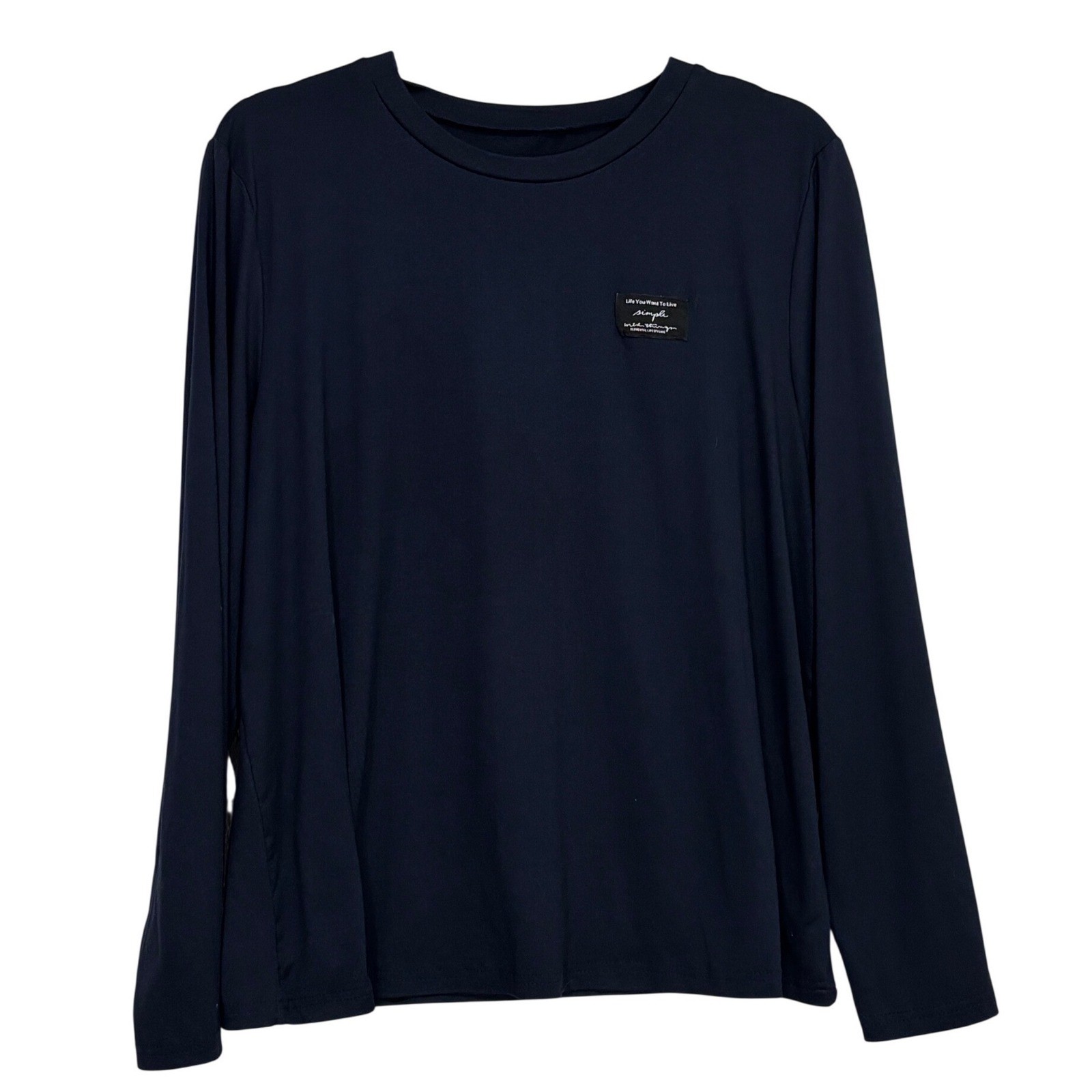 Elemental Lifestyling Mens Navy Blue Long Sleeve Performance Tee XL