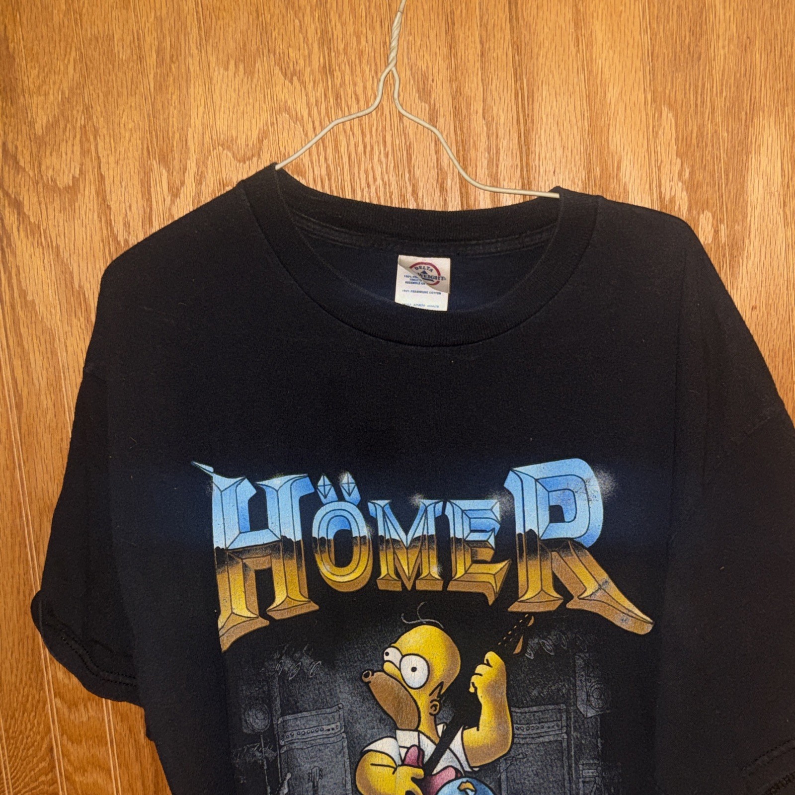 Adult T-shirt Homer From The Simpsons Character Print Size L Black Vintage
