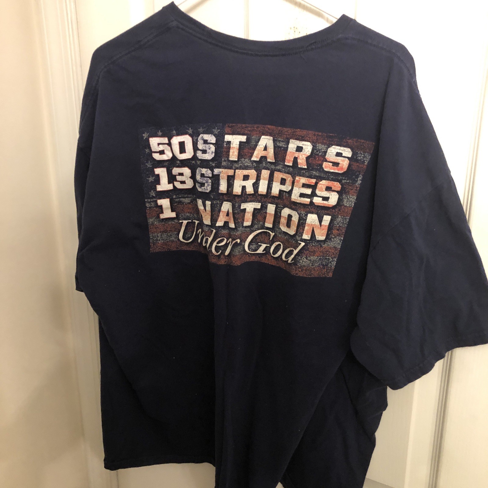 Buck Wear Men’s Size 3 XL Navy Blue “Red, White And True” American Flag Tee