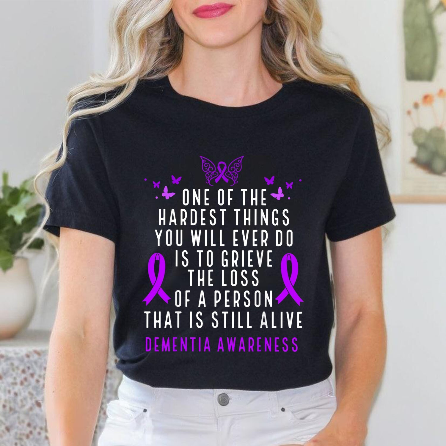 Dementia Awareness Month Butterfly Warrior Alzheimers Cancer T-Shirt