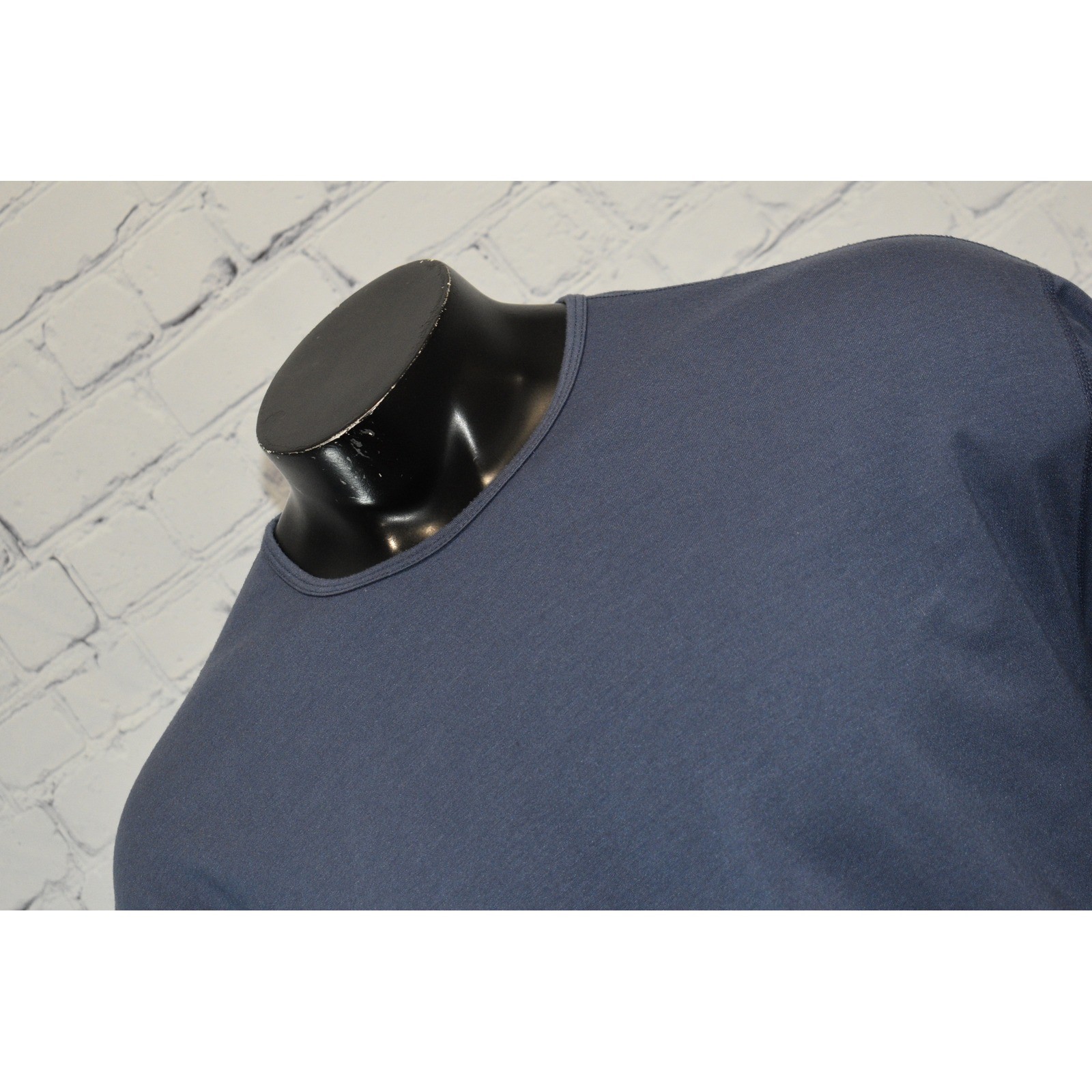 BYLT Drop Cut Mens 2XL XXL Blue Long Sleeve Crew Neck T-Shirt Polyester Spandex