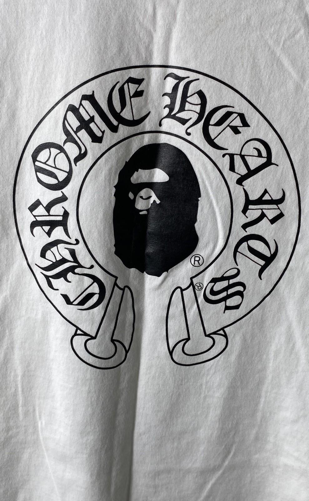 Chrome Hearts x A Bathing Ape Men’s White Baby Milo Cross Graphic T-shirt Sz M