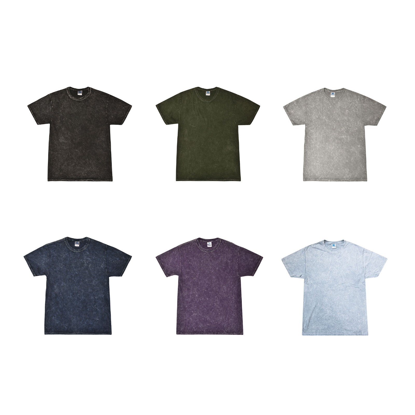 Mineral Wash Short Sleeve T-Shirts Multi-Color Adult Small 100% Cotton