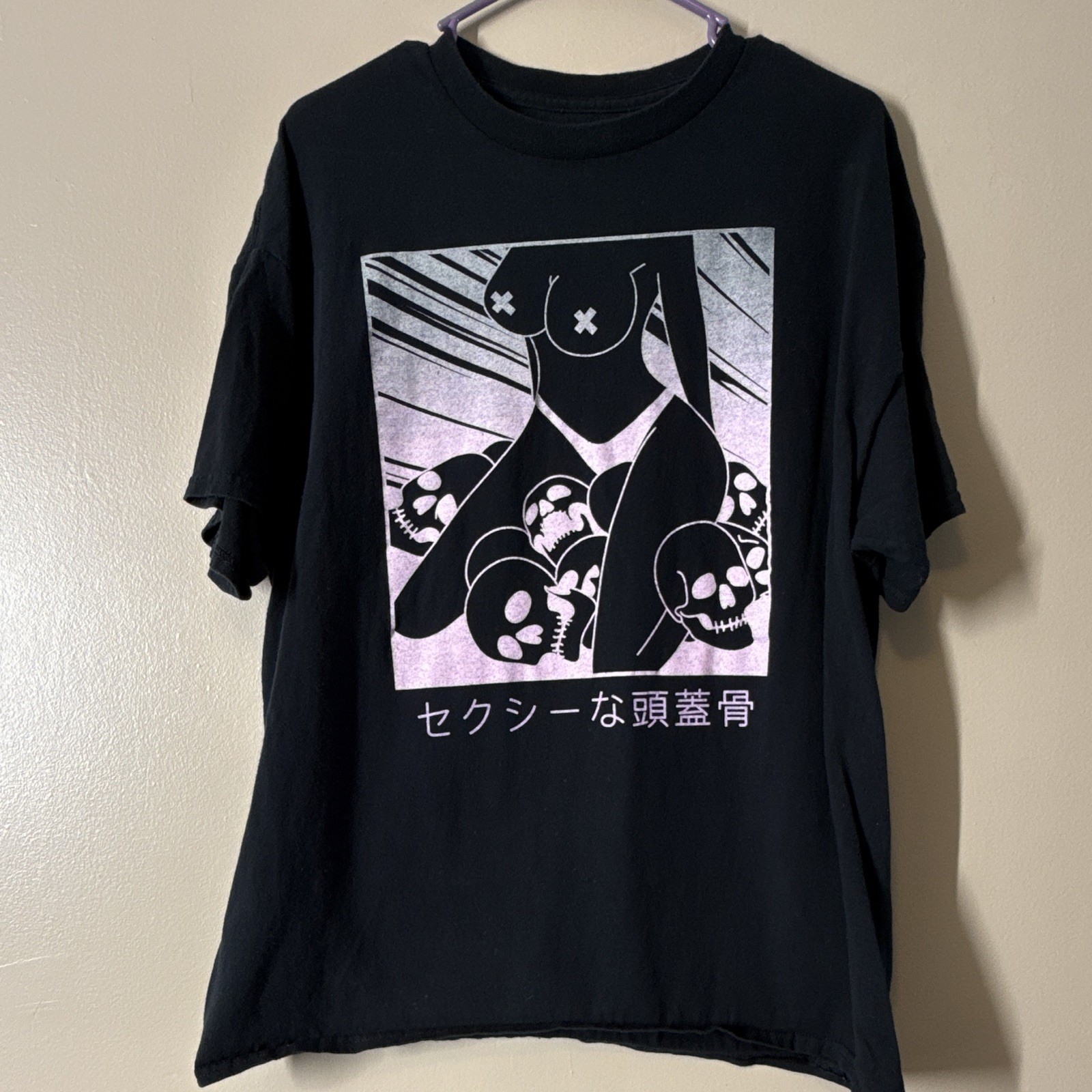 Spencer’s Black Skull Graphic Print Crew Neck Short Sleeve T-Shirt XL