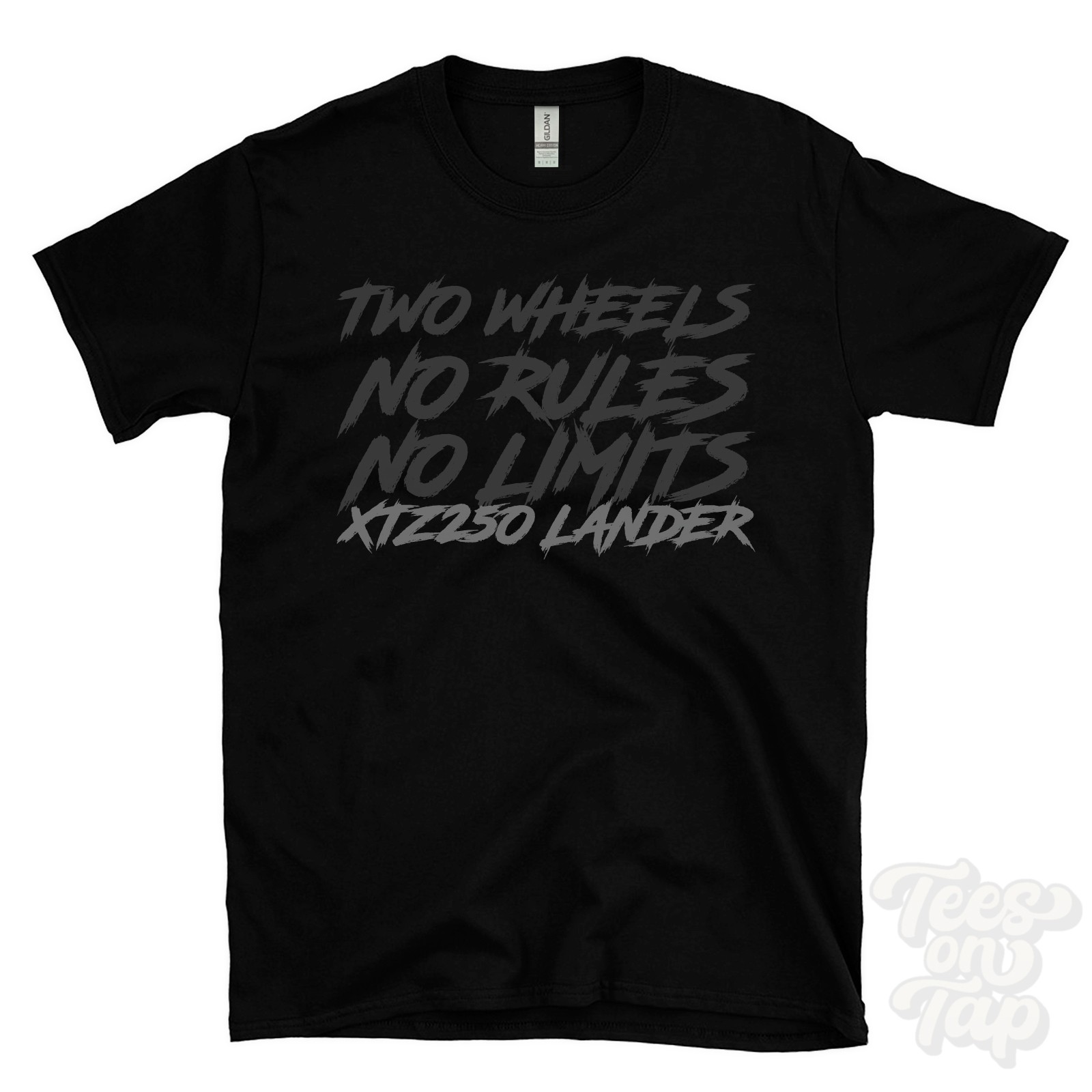 XTZ250 LANDER T-SHIRT – TWO WHEELS NO RULES NO LIMITS motorcycle biker gift