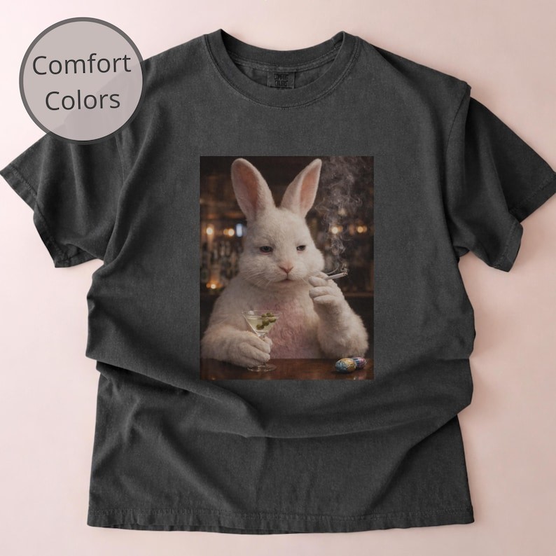 Easter Bunny Shirt Funny Bunny Martini Tee Dark Humor Easter T-Shirt S-3XL
