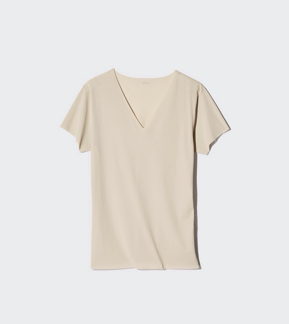 UNIQLO Micro Mesh Anti-Odor V-Neck T-Shirt AIRism Beige XL MEN New Sold Out