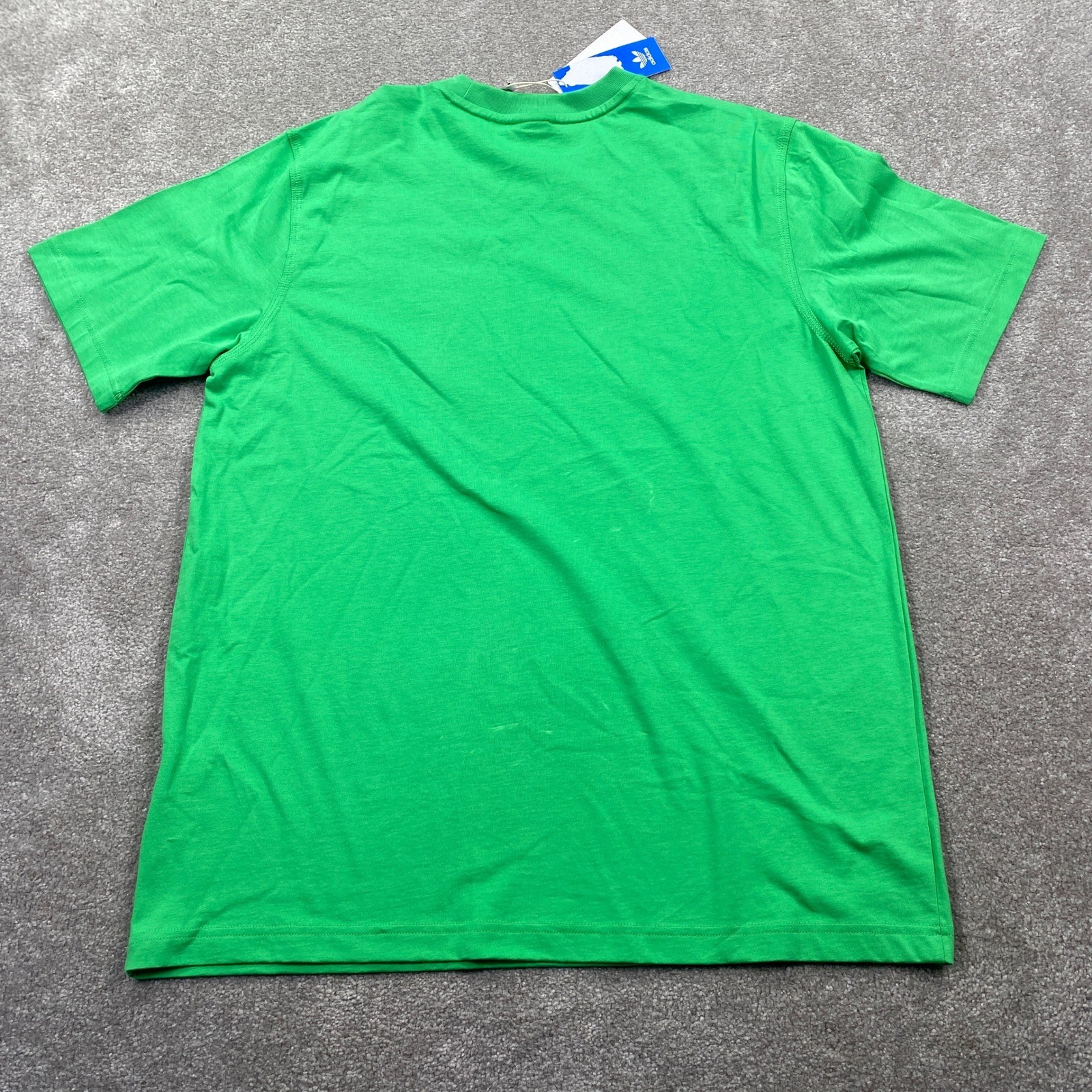 Adidas Mens Trefoil Ess Tee T Shirt Energy Green Logo Size L New