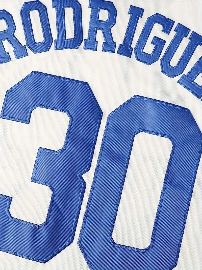 Sandlot Baseball Jersey Benny The Jet Rodriguez #30 White Stitched Men’s XXL 2XL
