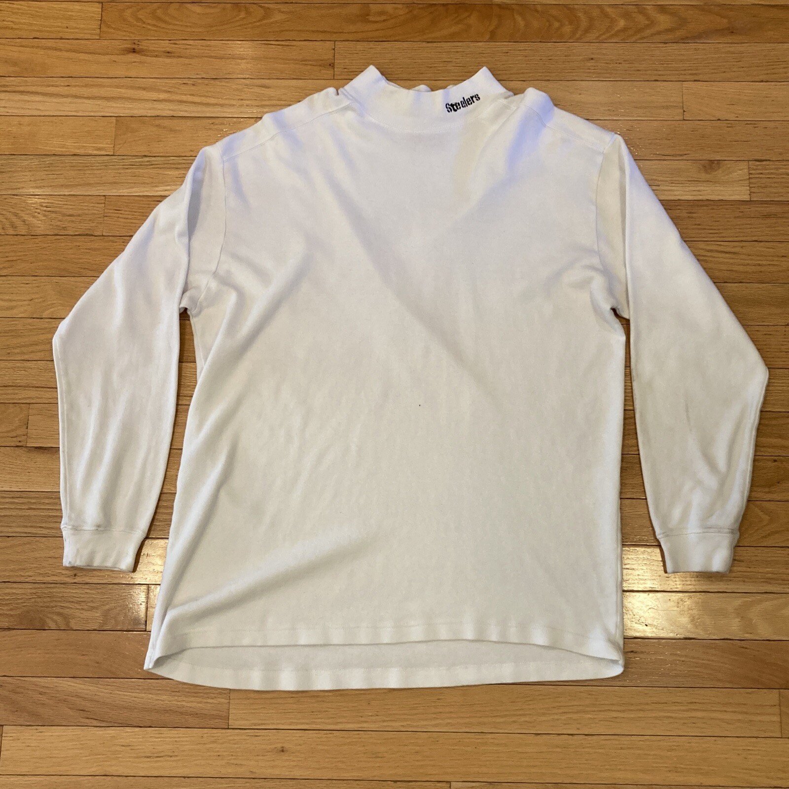 Pittsburgh Steelers Shirt Adult XL Extra Large White High Neck Long Sleeve Men