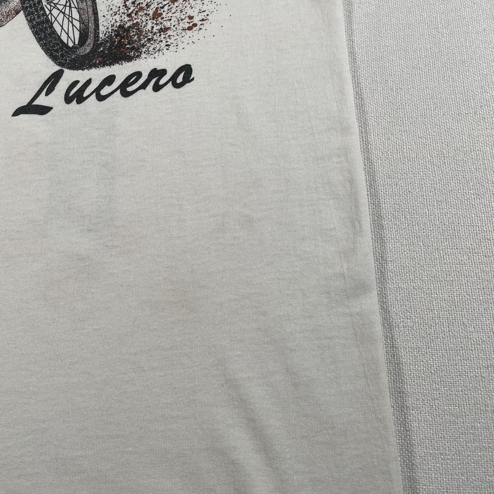 Vintage Speedway Racing Steve Lucero Shirt Mens Large White Bad Boy Signed 80s