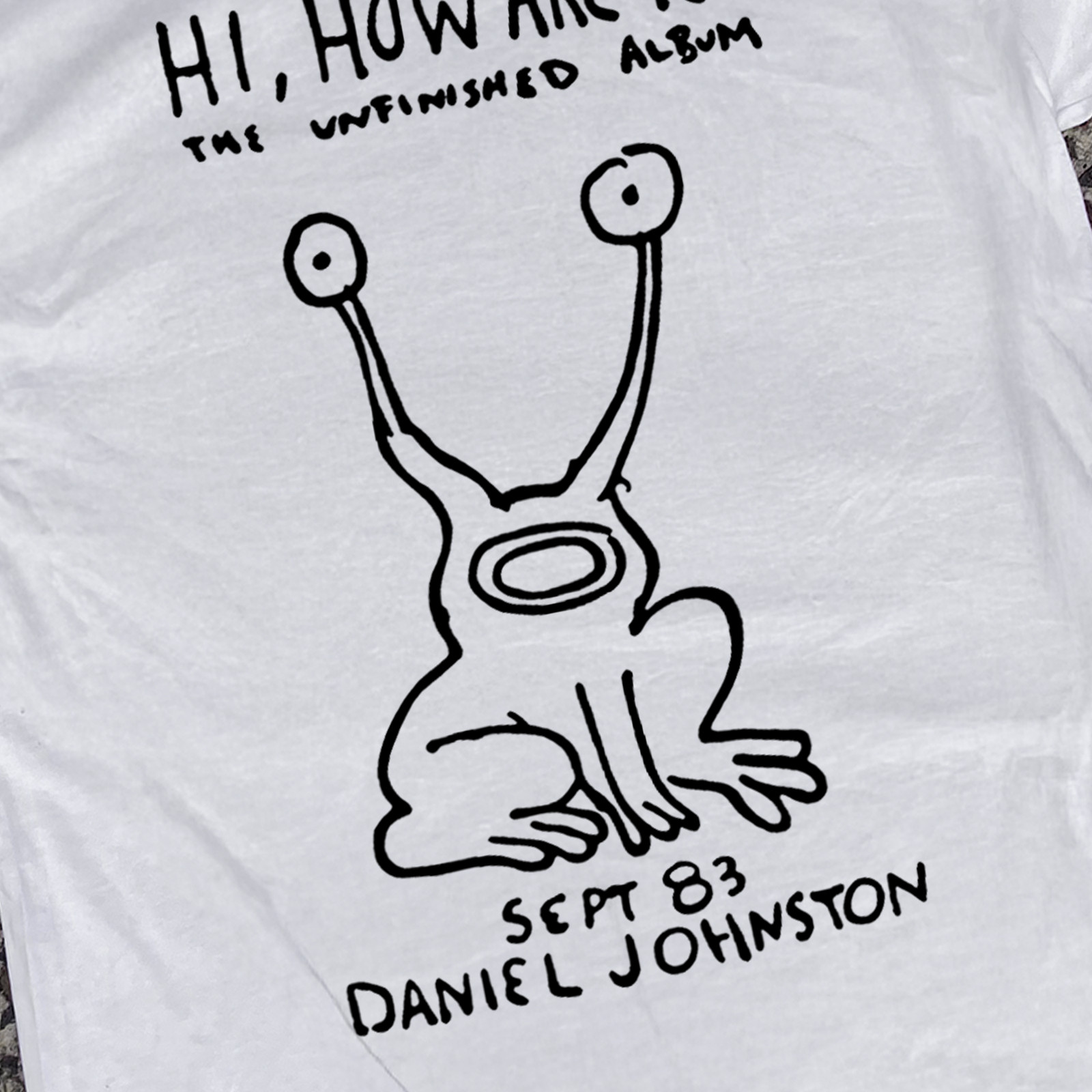 Daniel Johnston ‘Hi, How Are You?’ Faded T-Shirt White XL