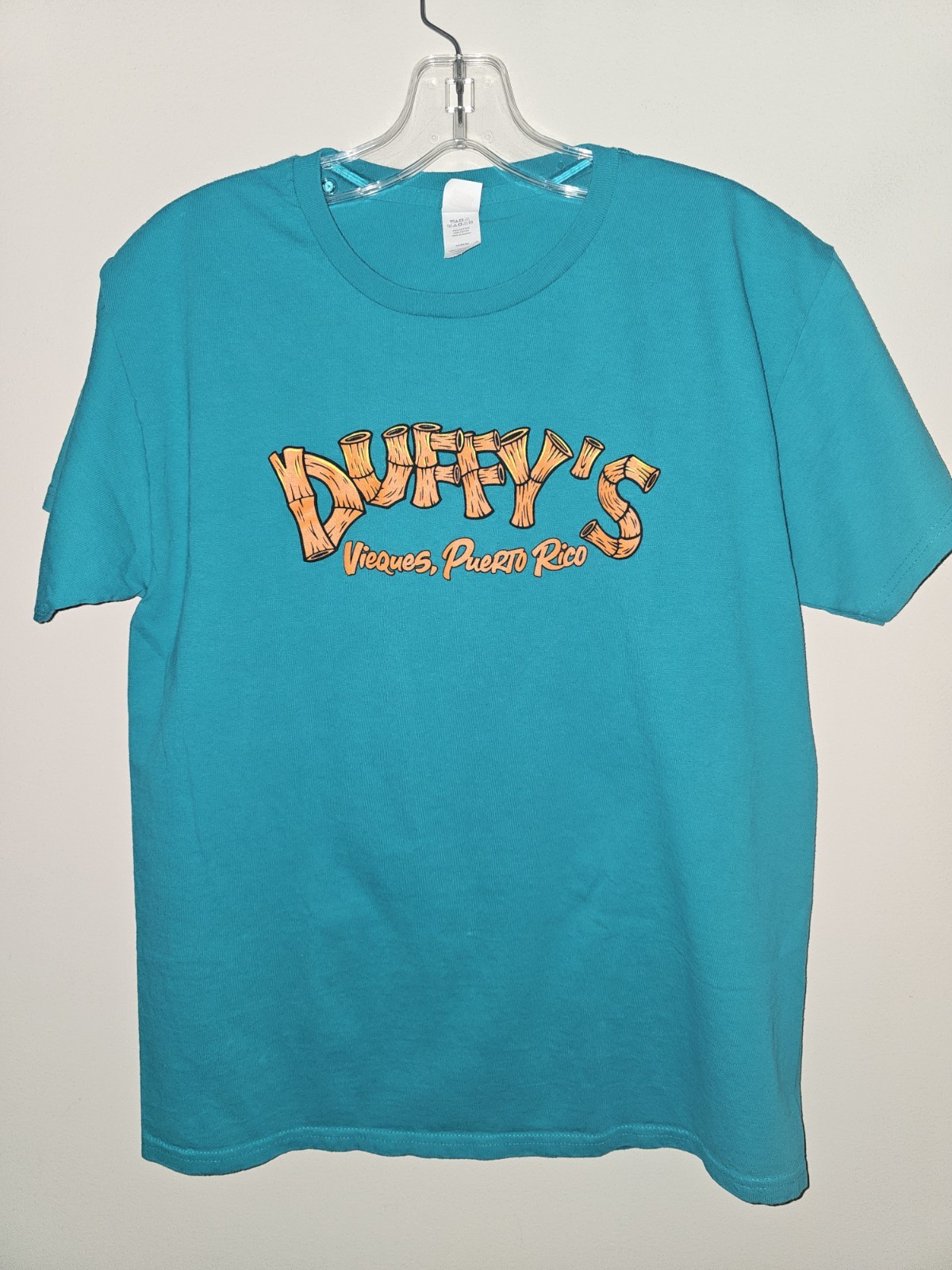 Duffys Vieques Puerto Rico Medium Mens Blue Double-sided Graphic Logo Tshirt