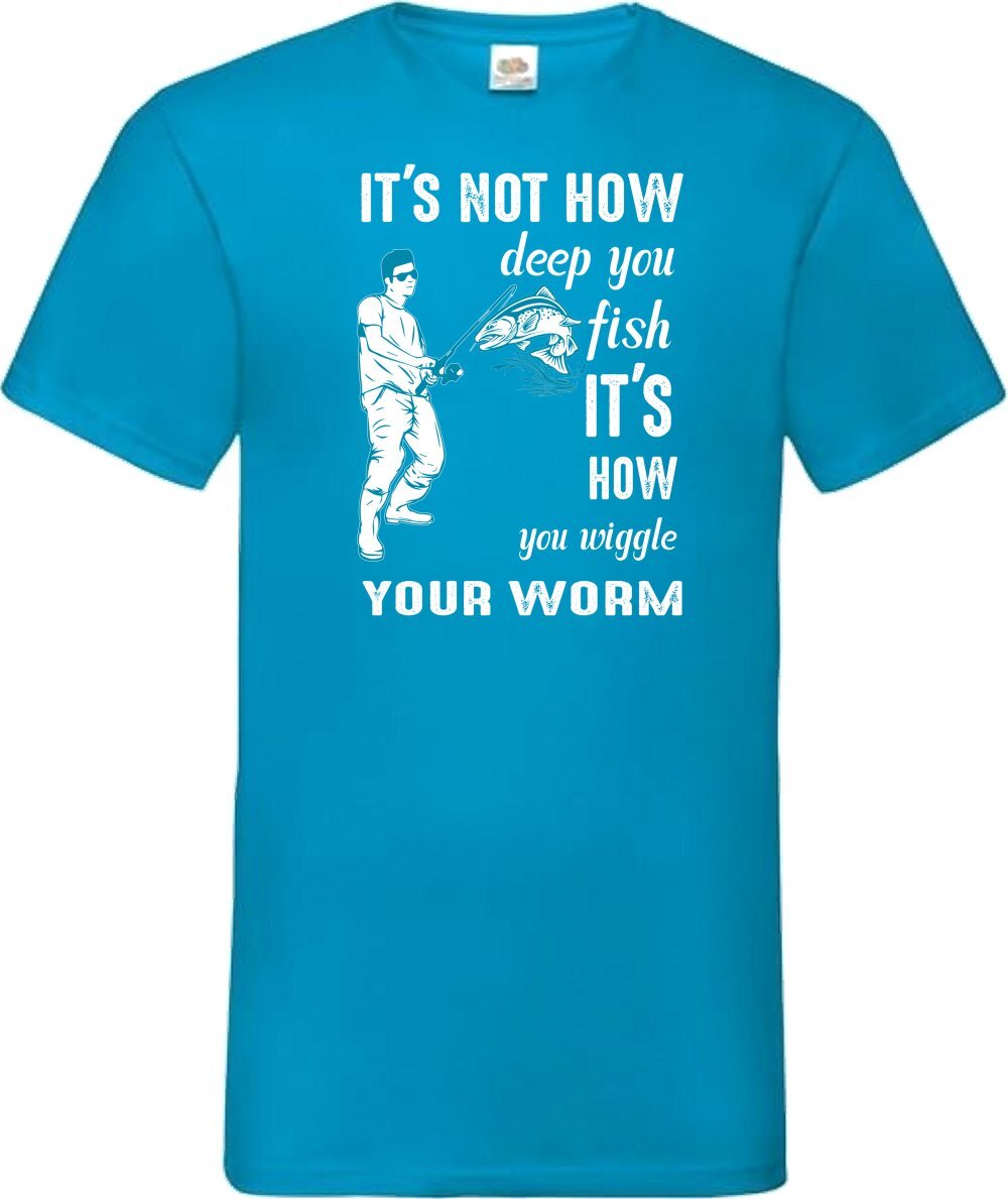 Fishing Wiggle Your Worm Humour Novelty T Shirt Various Colours And Sizes