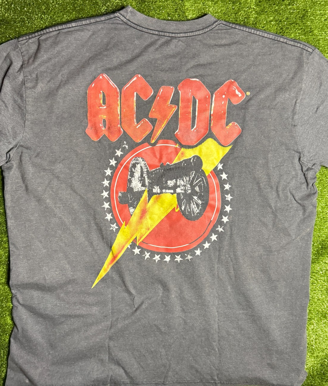 AC/DC Mens 3XL Shirt For Those About To Rock Cannon Band Graphic Tee Gray NWOT
