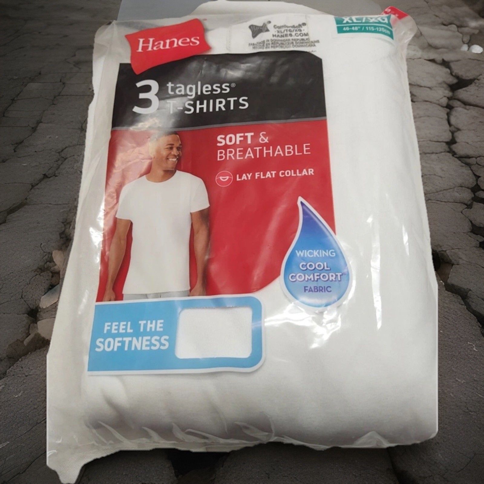 Hanes White Tagless Crew Undershirts Tshirts Mens XL White 3 Pack NWT