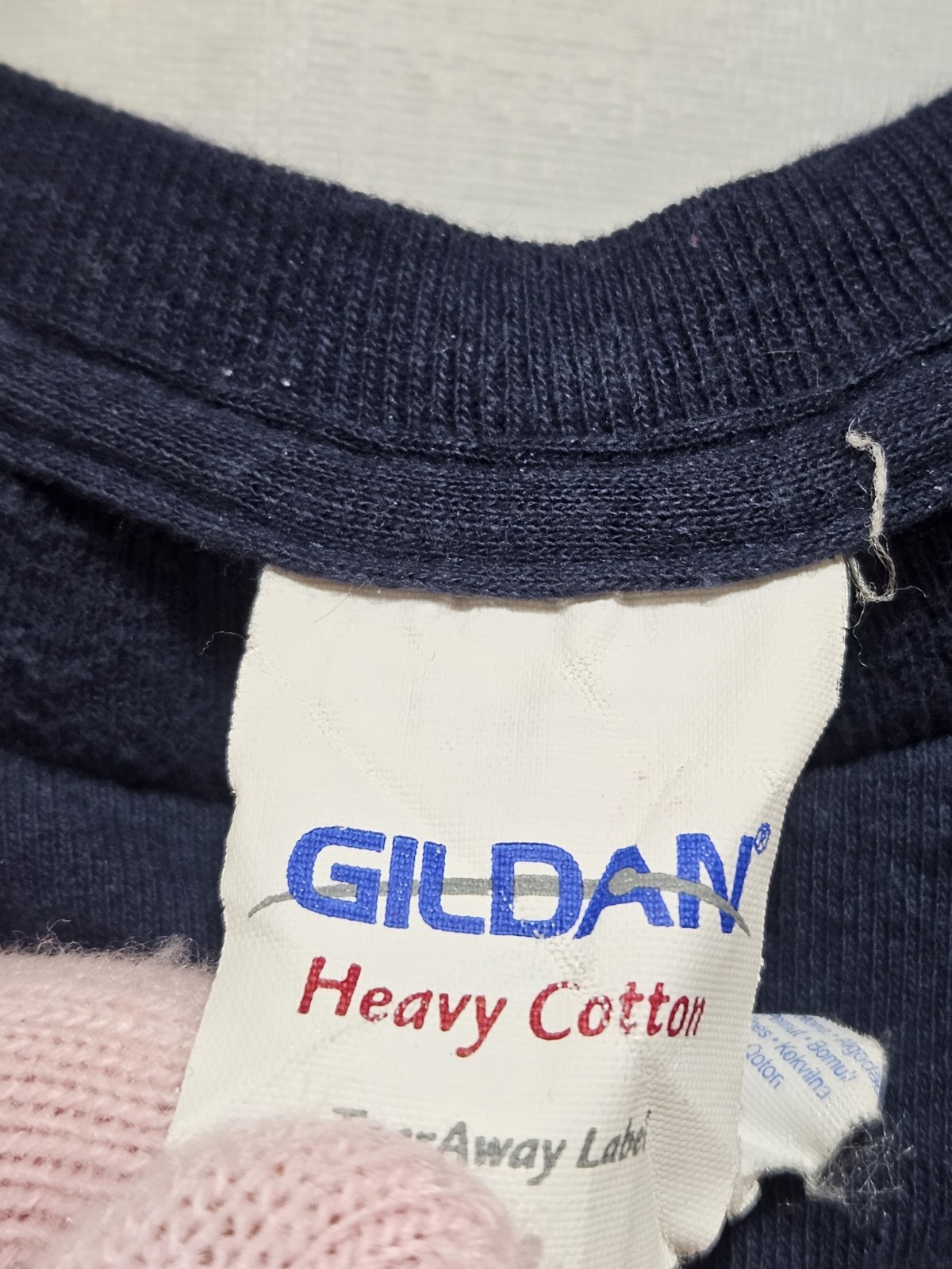 Gildan Mens Large Navy Blue Top Novelty Fathers Day Tribute Family Fits Like Med