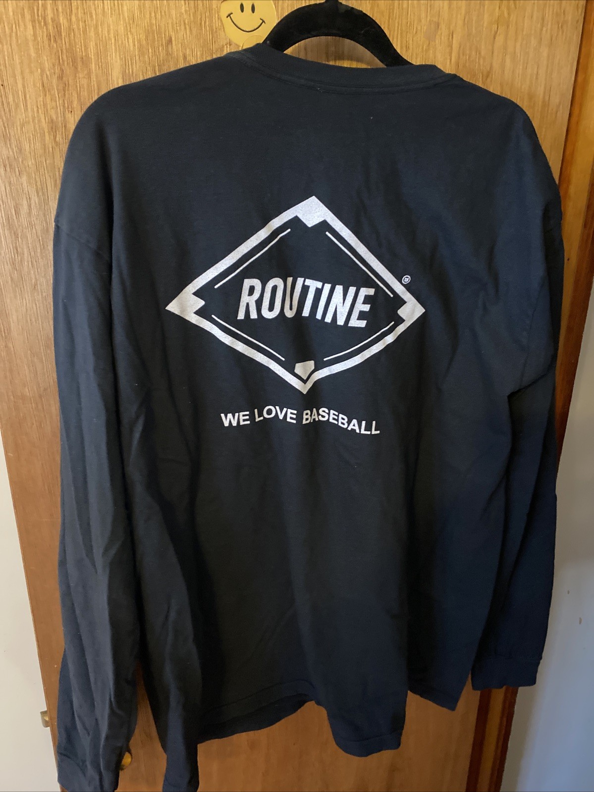 Routine Baseball We Love Baseball Black Long Sleeve Shirt Size XL