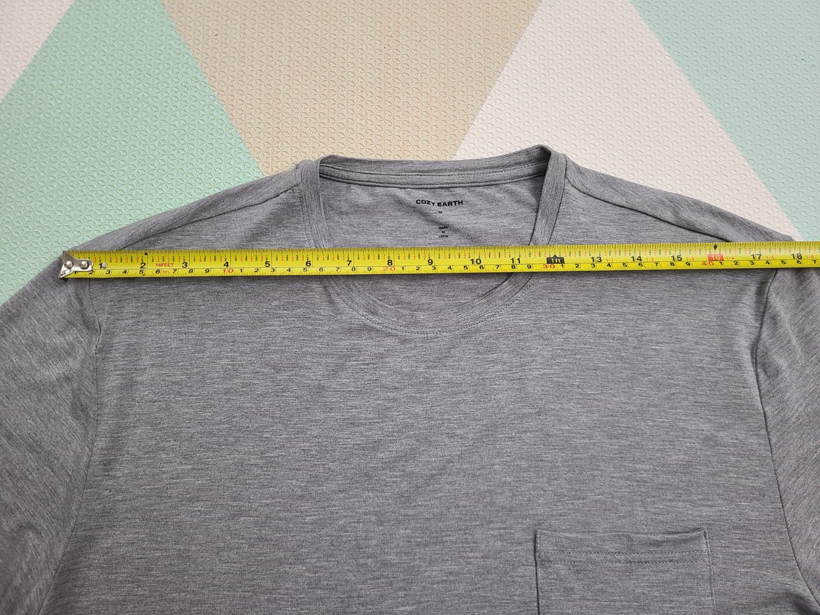 Cozy Earth Men’s Bamboo Stretch Knit Short Sleeve Pajama Tee Shirt Sz M Gray EUC