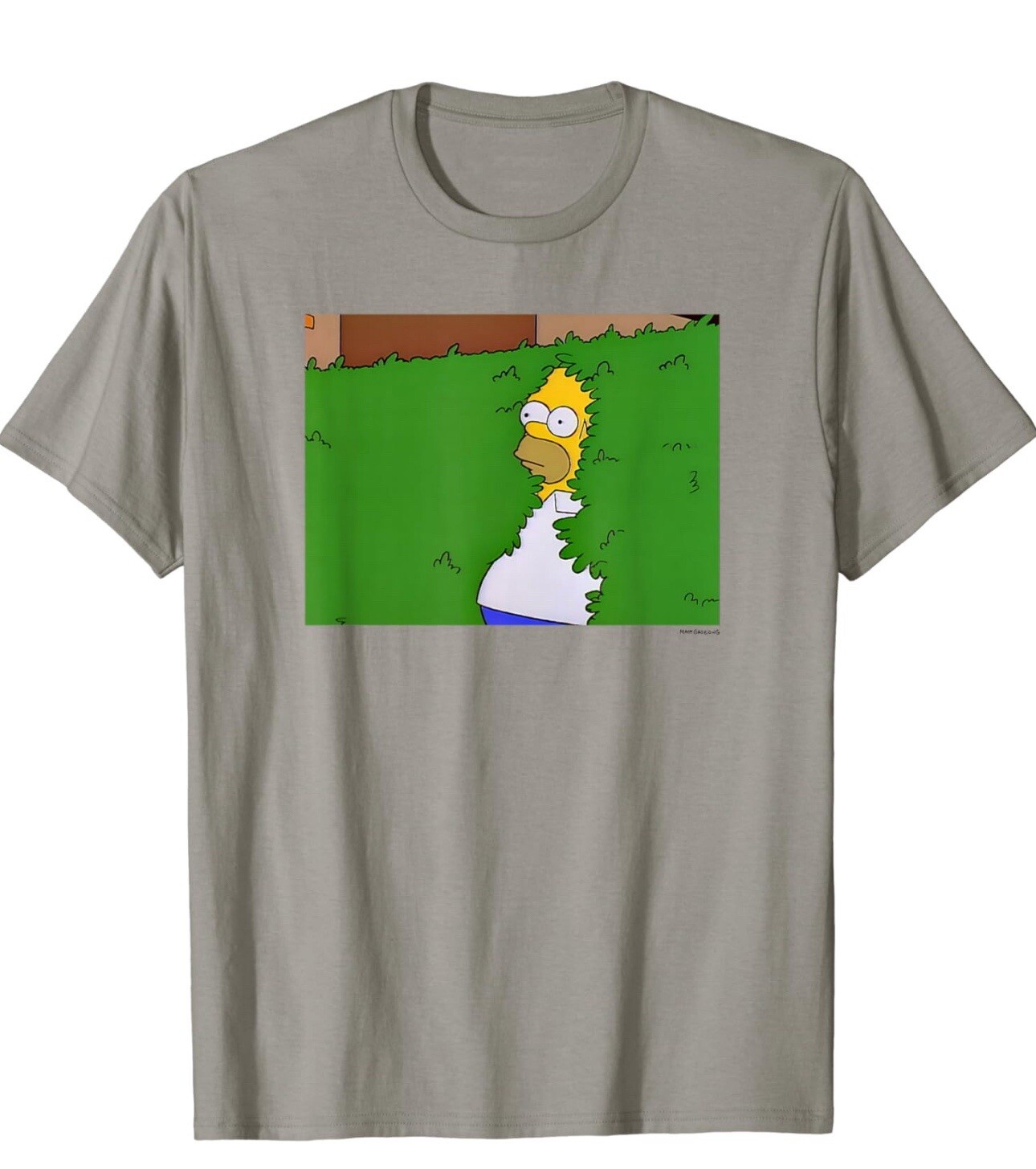 The Simpsons-Homer Hiding in a Bush Tshirt- Mens Dark Slate Gray