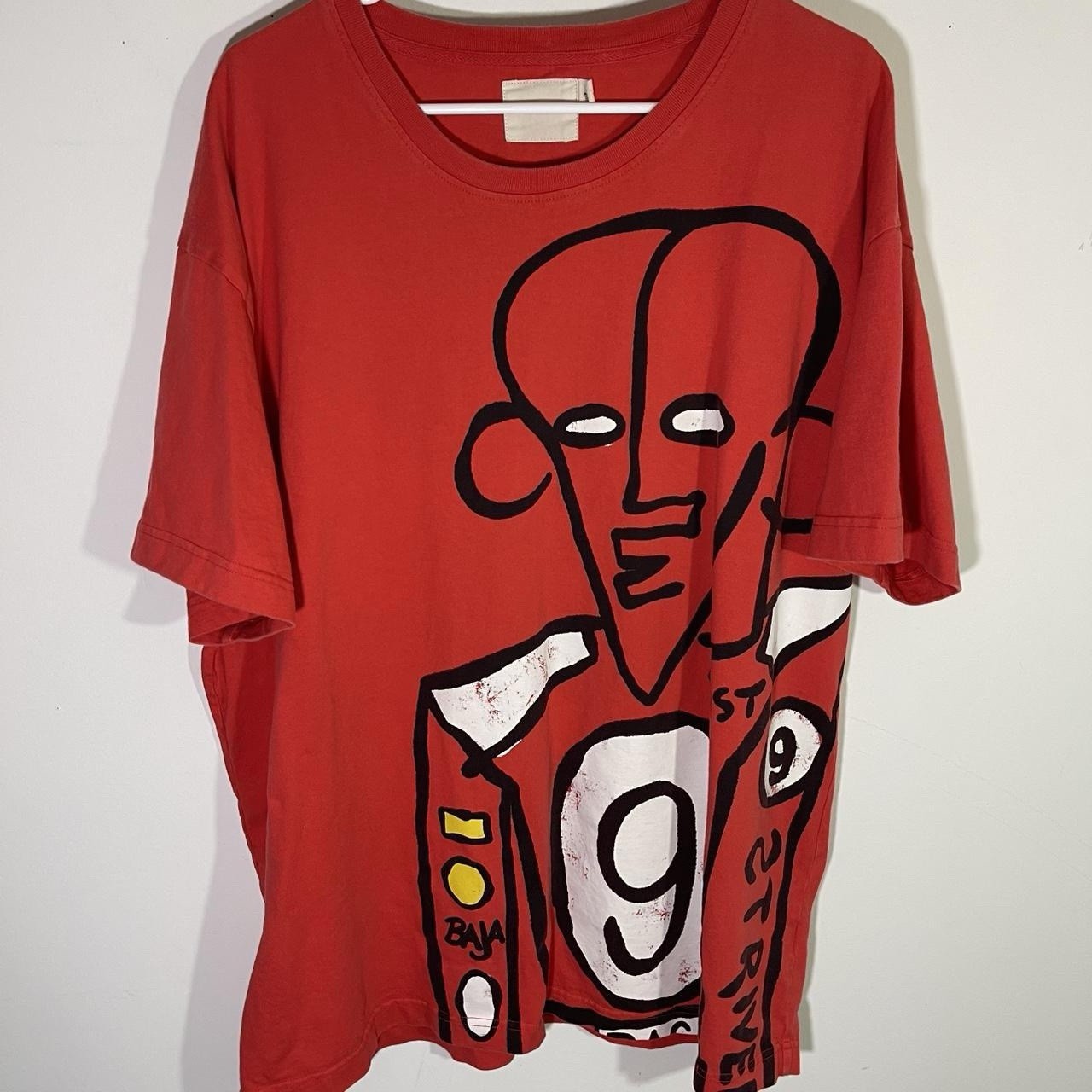 Rare Strivers Row Graphic T-Shirt Abstract Red Face 3XL Art Style Tee