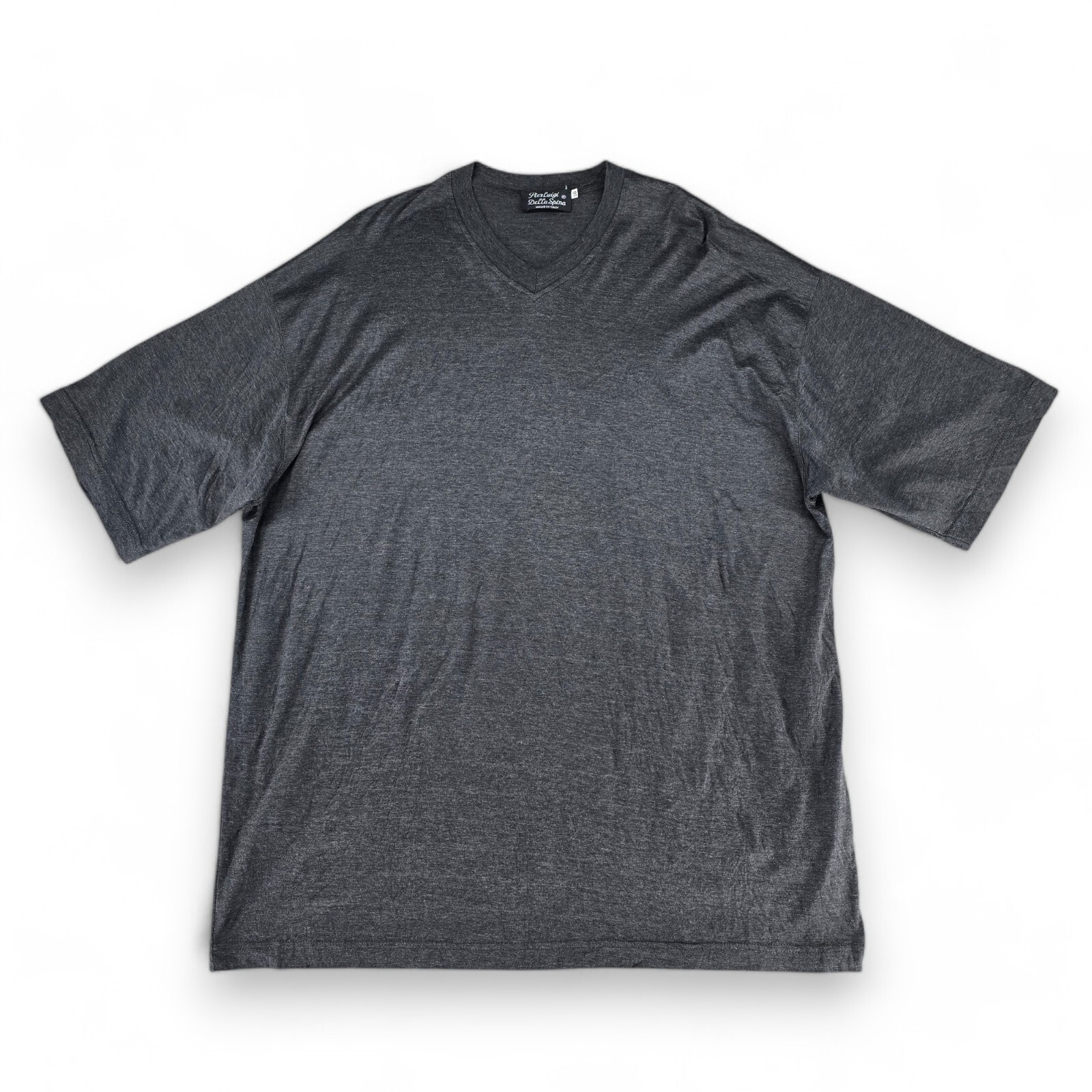 PierLuigi Della Spina Mens size 58 T Shirt Tee 100% Cotton Charcoal Italy