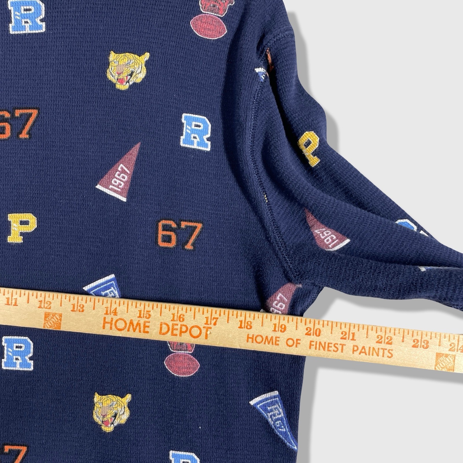 Polo Ralph Lauren Waffle Knit Shirt Mens L Navy Preppy Collegiate Varsity