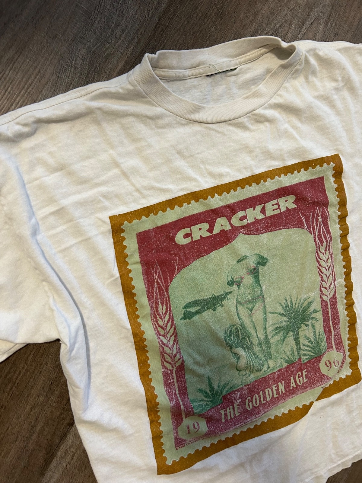 Cracker The Golden Age 1996 true vintage white single stitch t-shirt XXL 2XL