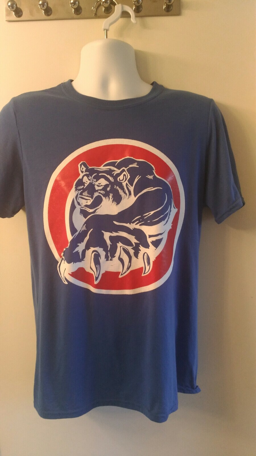 Chicago Cubs Alternate Bear Logo T Shirt Mens sz Medium Gildan Performance Tee