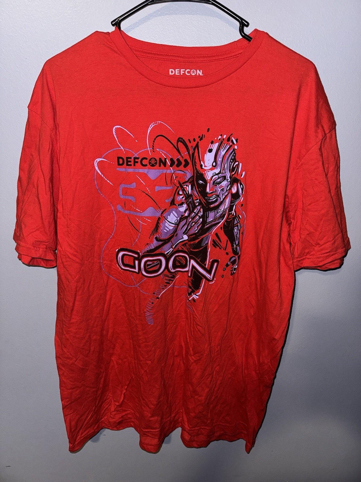 2024 Defcon 32 “Goon” Staff T-Shirt Graphic Red/Purple/Black Size XL RARE HTF