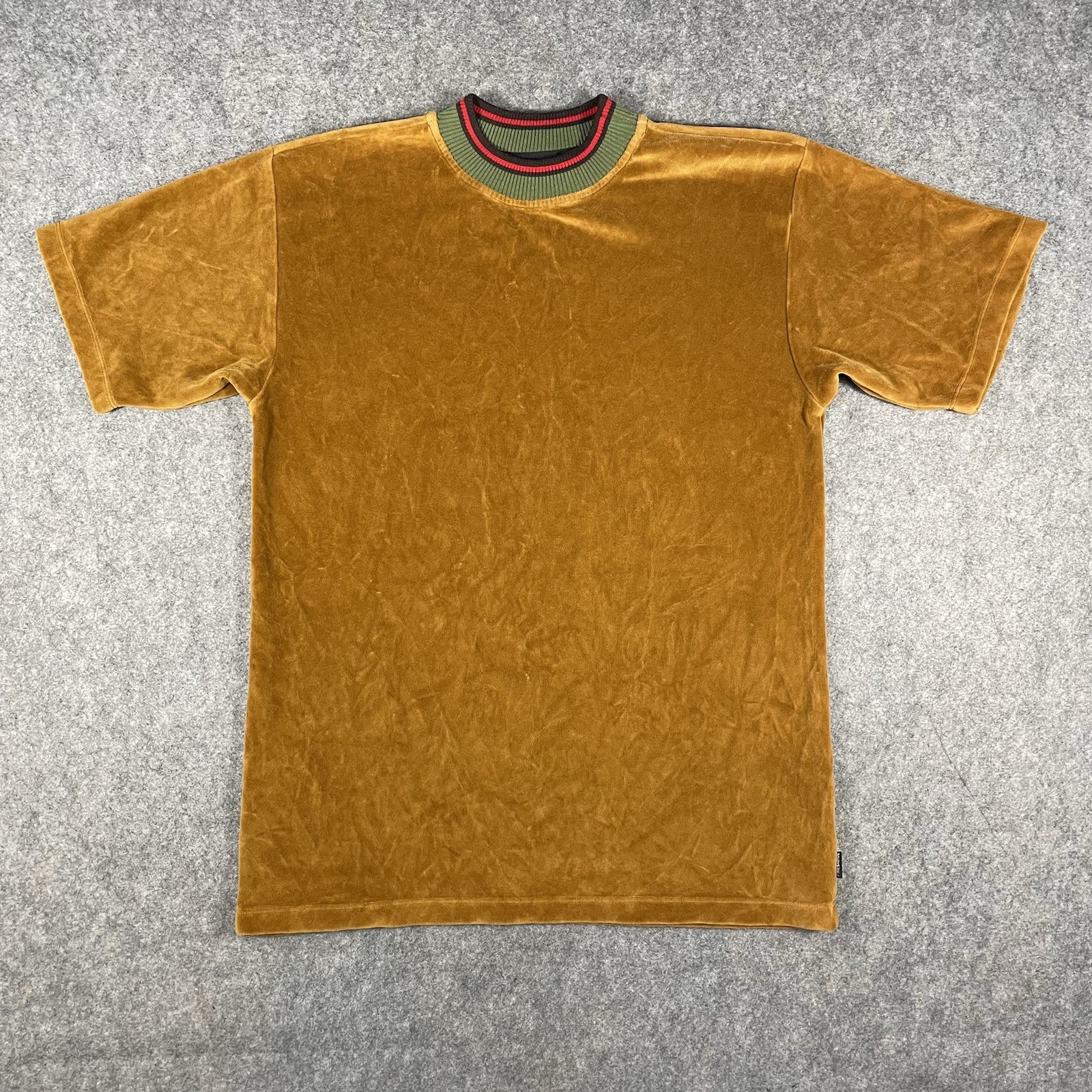 Freshjive WTFIRGO T-Shirt Mens Large Brown Velour Striped Streetwear Los Angeles
