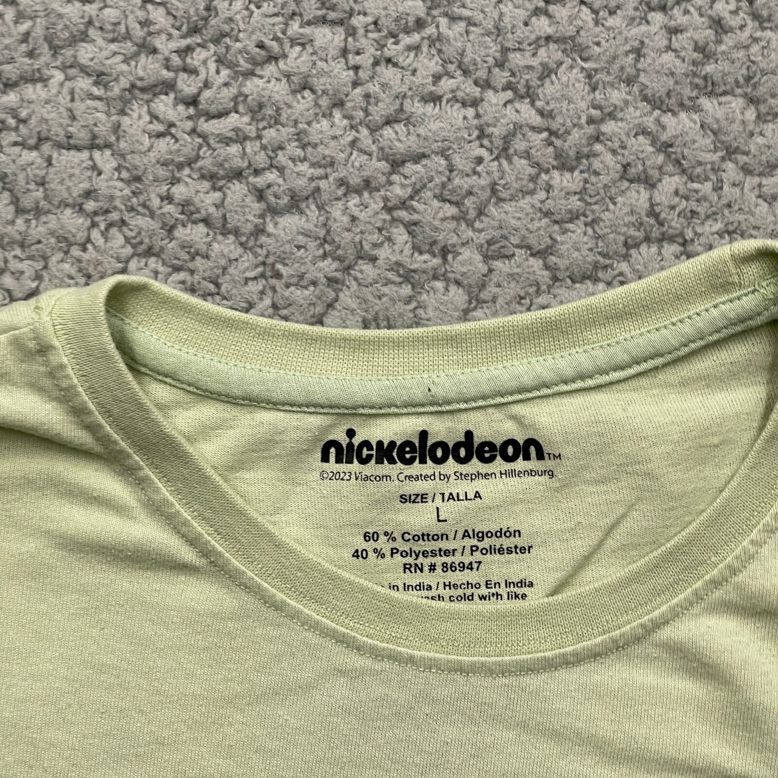 Nickelodeon Spongebob Shirt Mens Large Green Starry Night Painting Short Sleeve