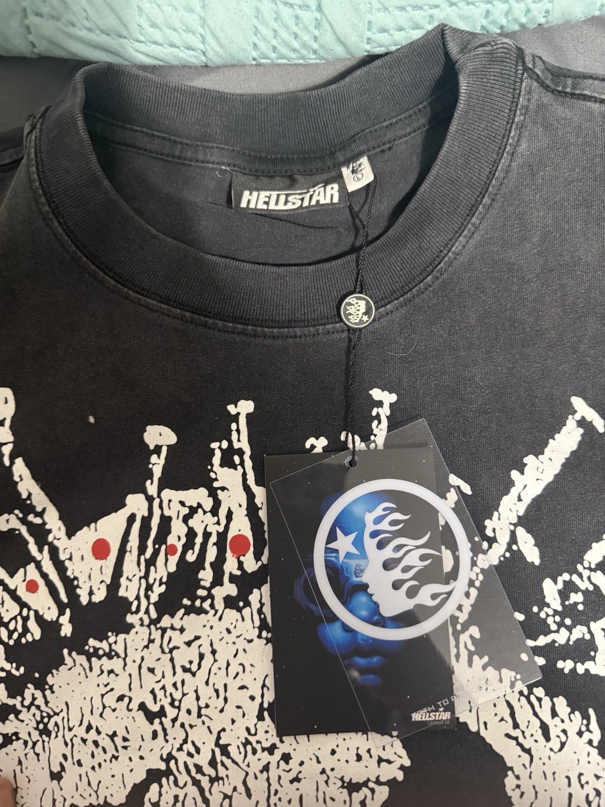 HELLSTAR Men’s Skull Graphic Print Crew Neck Short Sleeve T-Shirt Size L