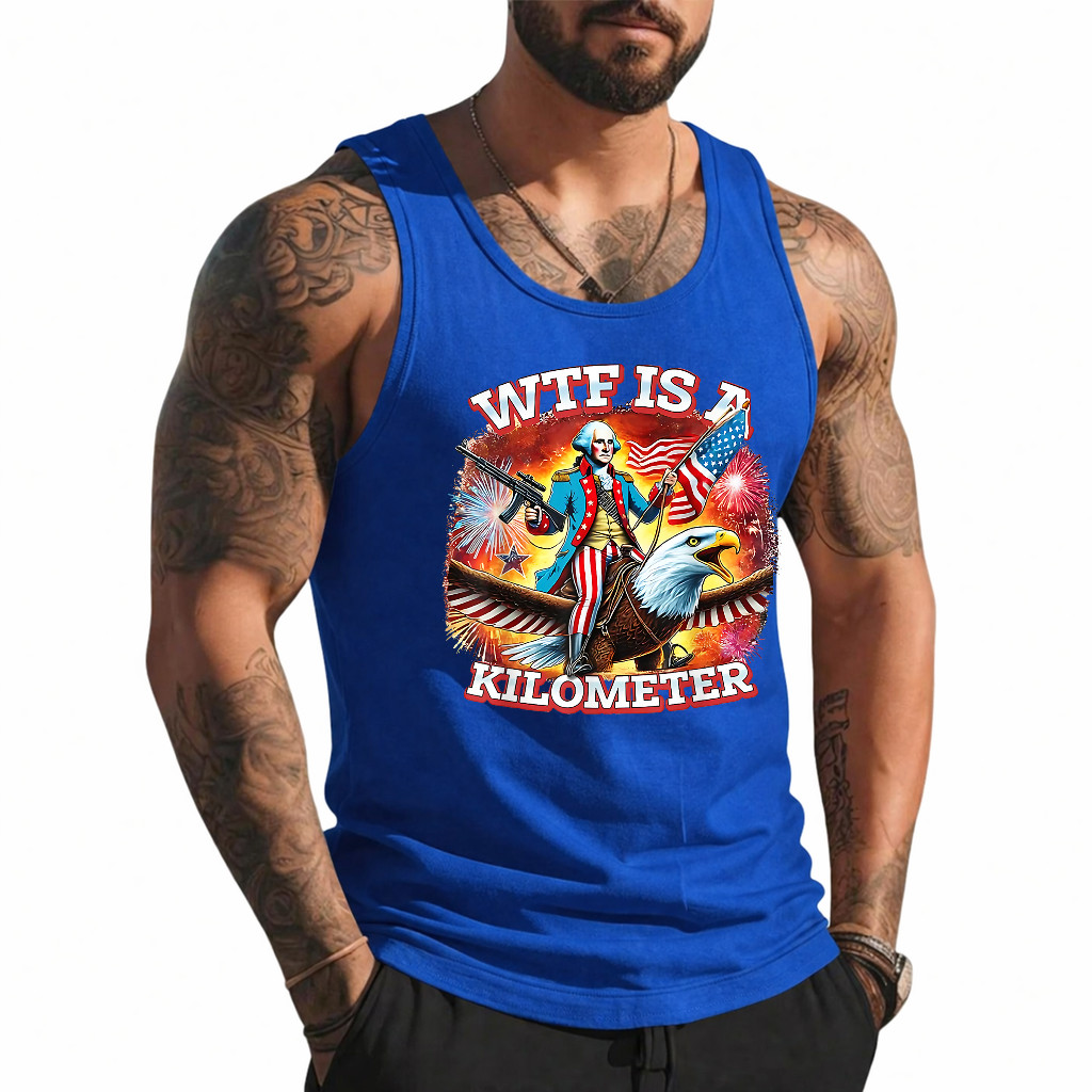 Retro WTF is A Kilometer Funny Patriotic American Freedom Tank Top