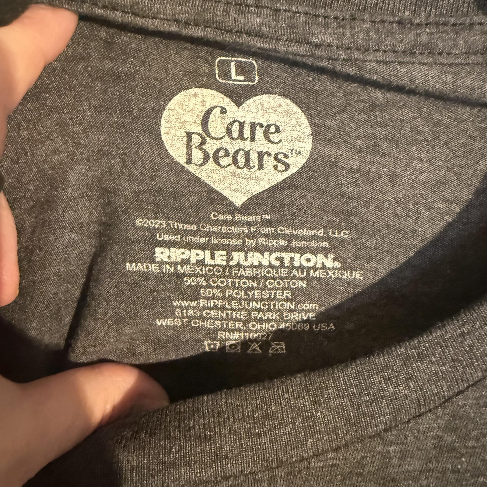 Ripple Junction Shirt Mens L Gray Care Bears Graphic Crew Neck Tagless