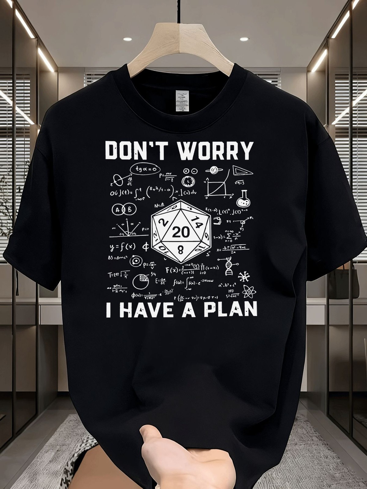 Don’t Worry I Have a Plan Funny Nerd Dice Math Graphic T-Shirt Geek Tee
