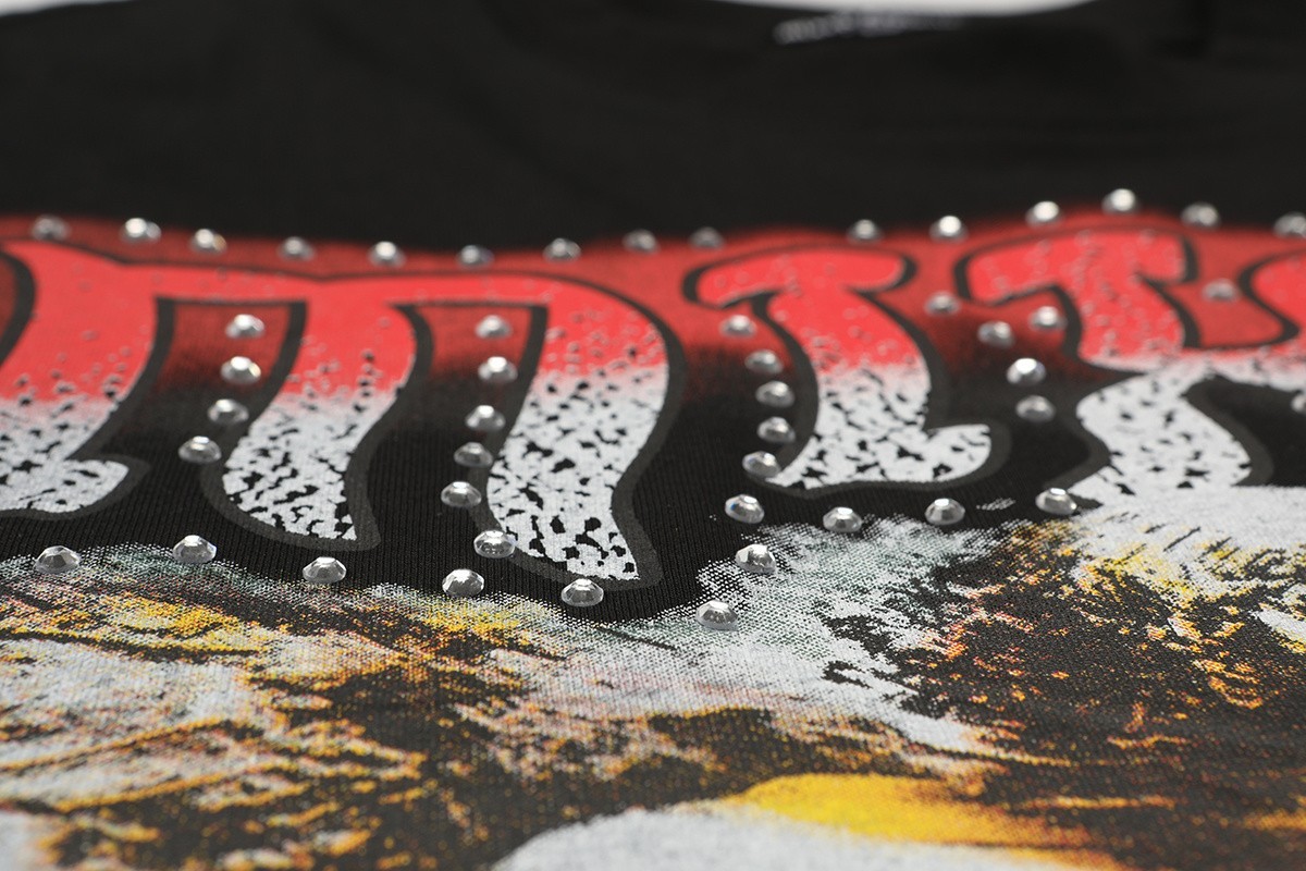 NEW Mixed Emotion Angel Rhinestone Sleeveless Black Graphic Tee