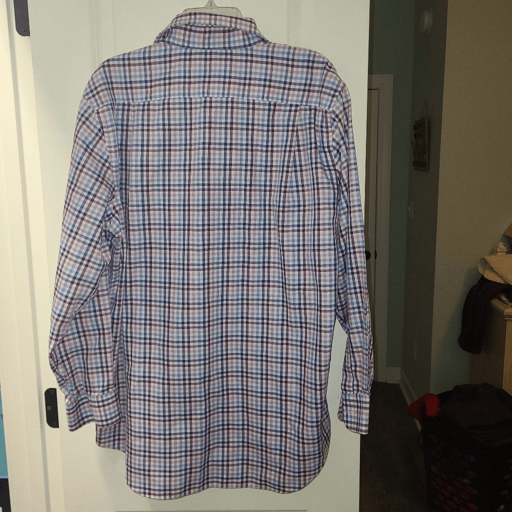 Croft & Borrow Purple Plaid Non Iron Men’s Button Down