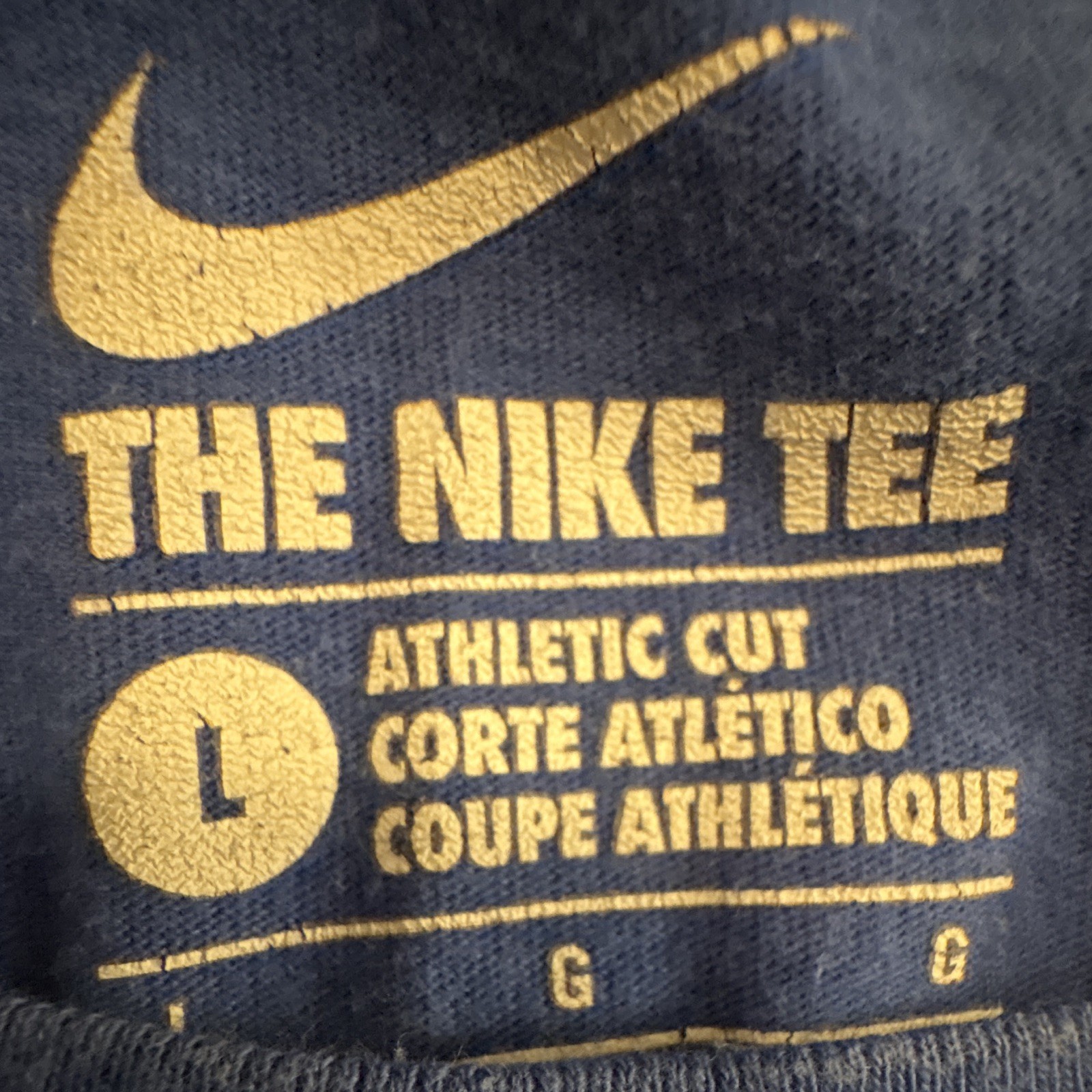 Nike The Nike Tee Men’s L Blue/Red/White USA Flag Swoosh Graphic Crew Tee