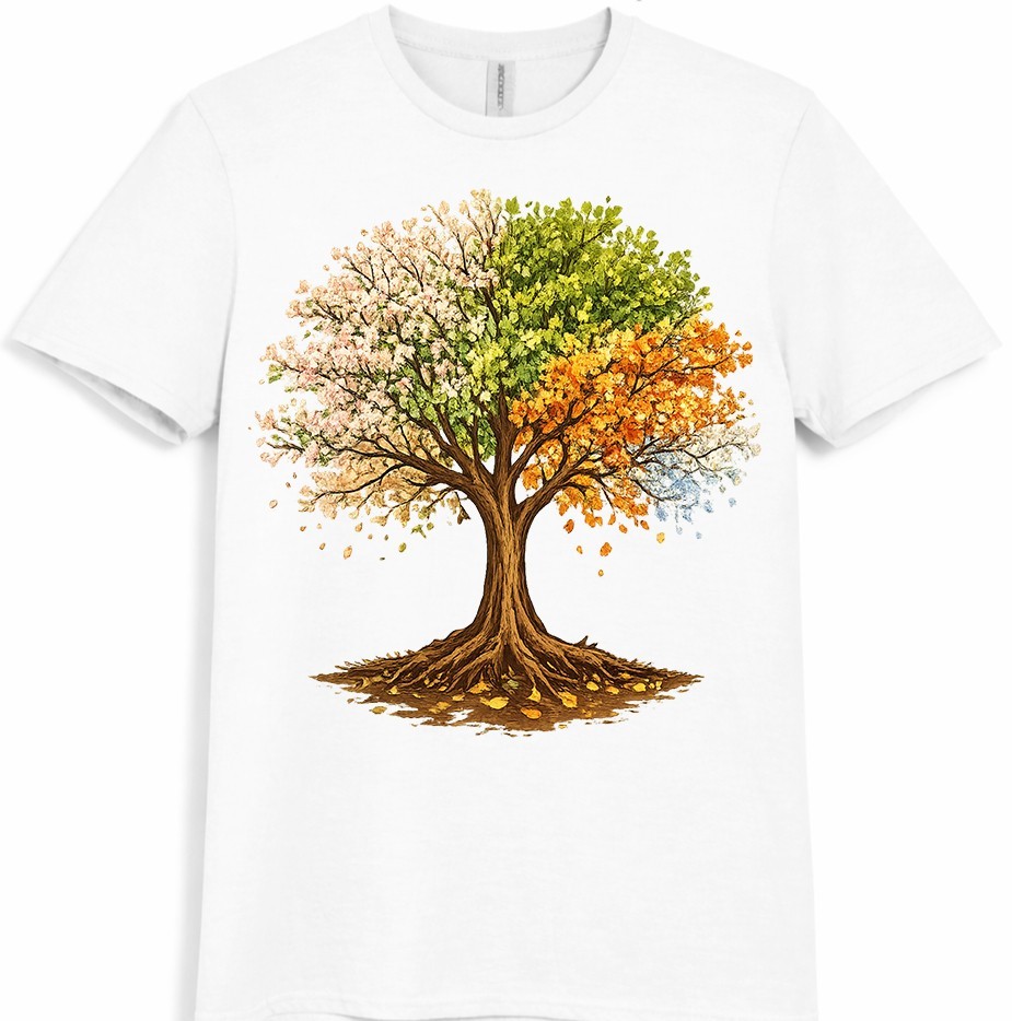 Tree Four Seasons T Shirt Spring Summer Fall Winter Nature Graphic Tee