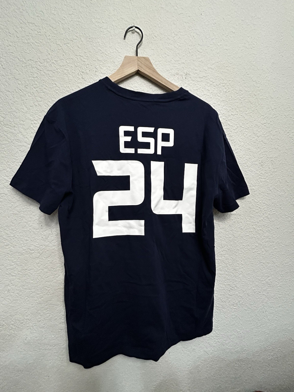 Polo Ralph Lauren Spain Crest T-Shirt Navy Blue Classic Fit Size M NWT 24 ESP